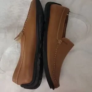 GEOX Respira Size 45 Brown/Orange Leather Slip on Loafer / Driving Moc GEOX Respira Brown /Orange Leather Slip on Loafer Driving  main image 4